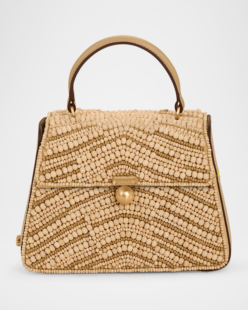 Sybil Beaded Leather Crossbody Bag